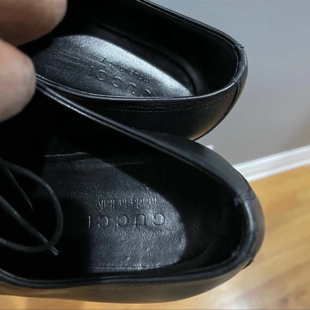 Nice Classic Gucci Derby Lace-ups. Black Sz 10 - Picture 7 of 11